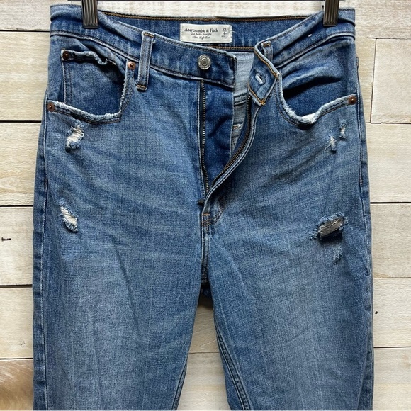 Abercrombie & Fitch Ankle Straight Ultra High Rise Jeans Size 28/6‎ Stretch - Picture 5 of 13